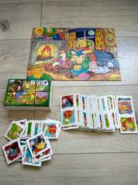 4 gry w 1 . Puzzle, memo, domino i klocki