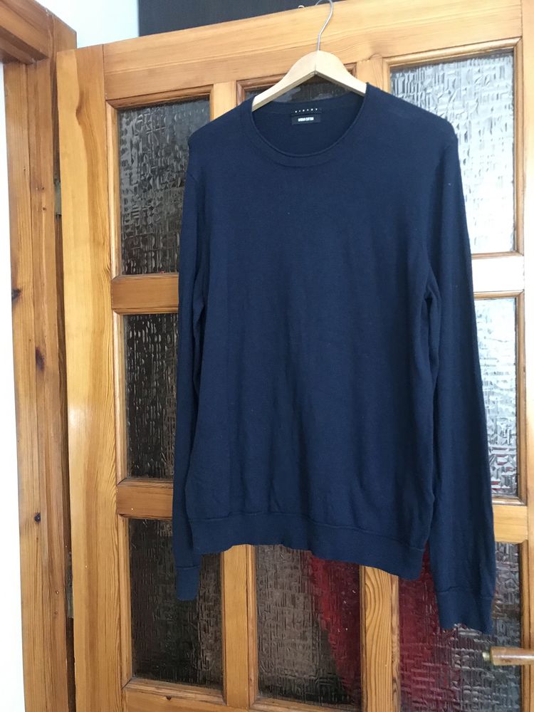 Sisley sweter granatowy ,  męski lekki r.XL