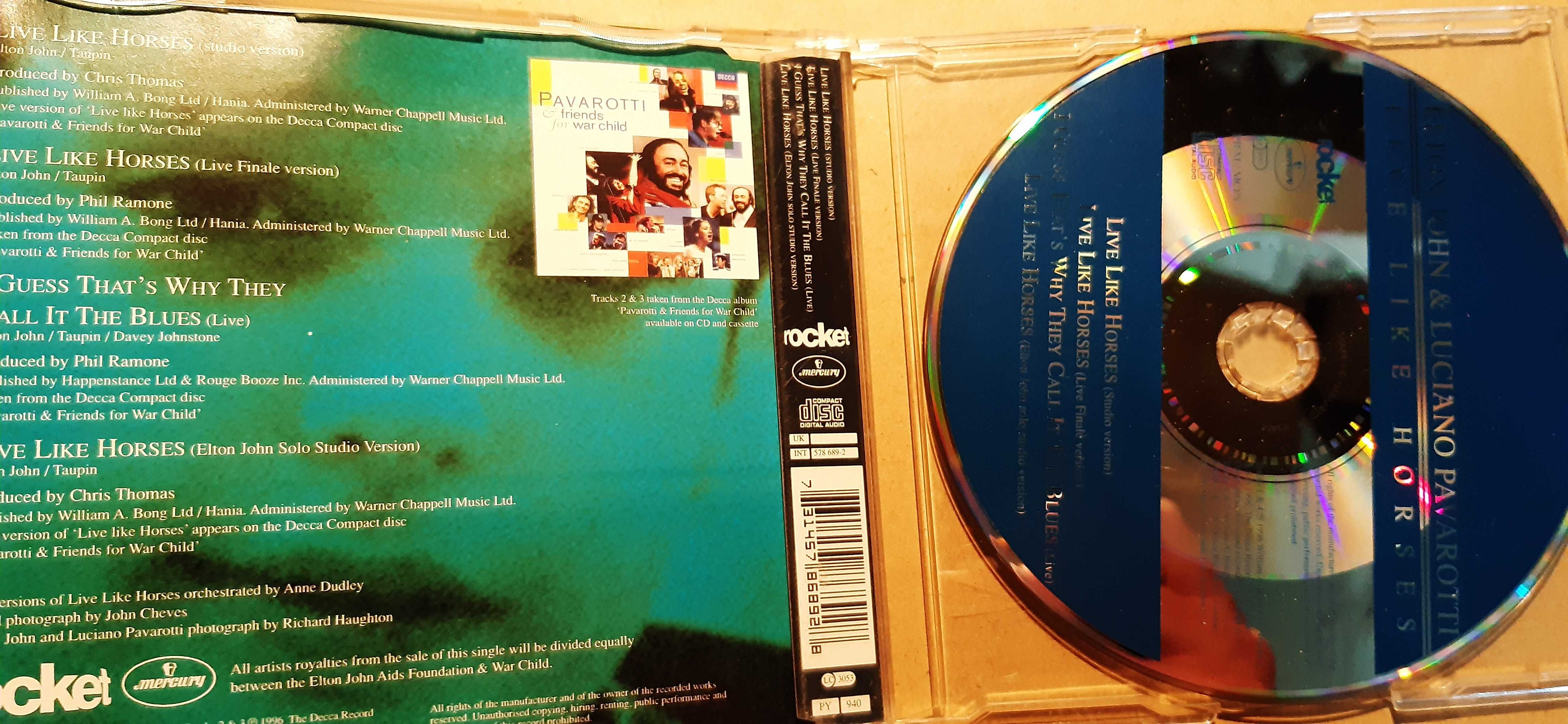 cd singiel Elton John & Luciano Pavarotti – Live Like Horses