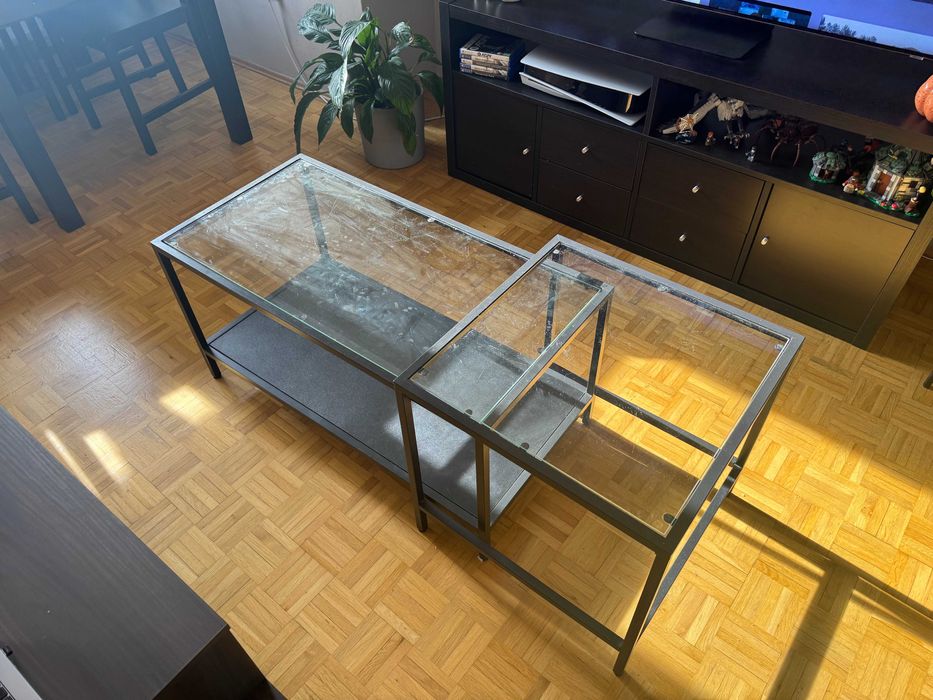 Stolik kawowy czarny szklany