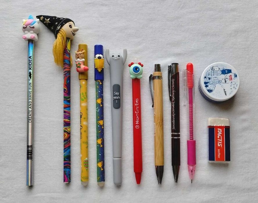 Ołówki z Wróżką, figurką Kidea, długopisy Say yeah, Eyes - zestaw 1