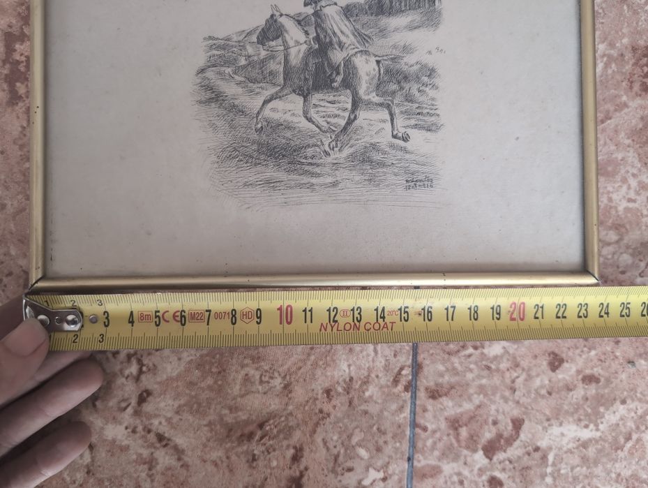 Desenho original a carvão assinado.