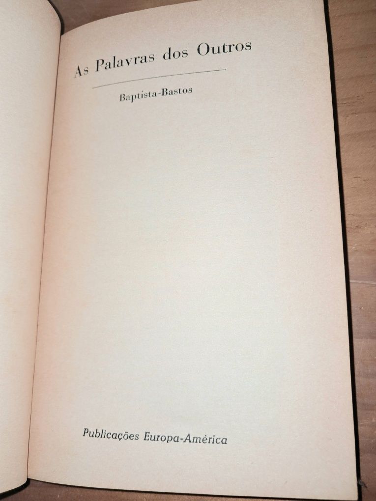 Livro As Palavras dos Outros Baptista Bastos
