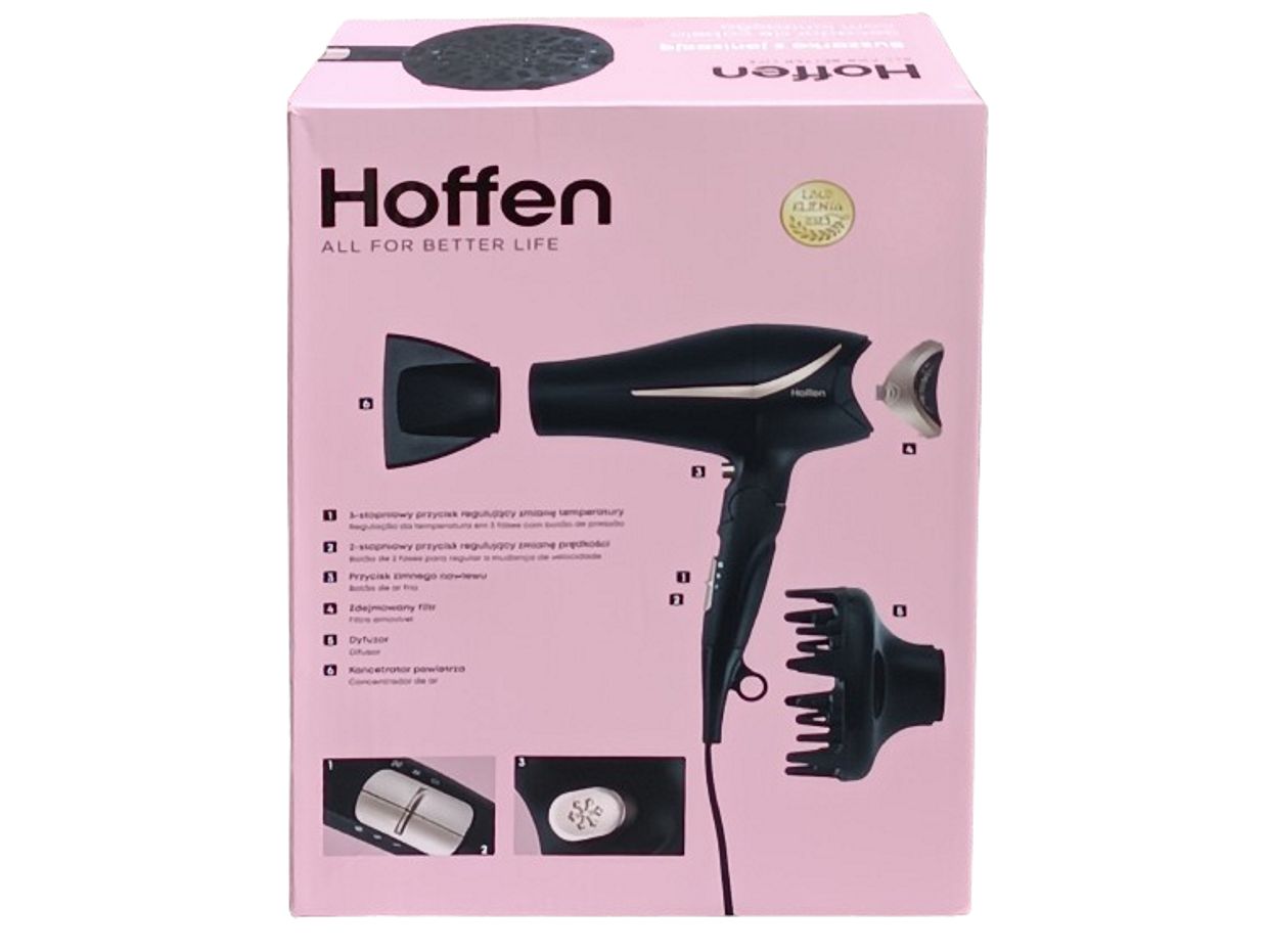 Suszarka do włosów z Jonizachą i Dyfuzorem 2200W