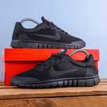 (1827) Чоловічі Легкі Кросівки Nike Free 3.0 повністю чорні(41-46)найк