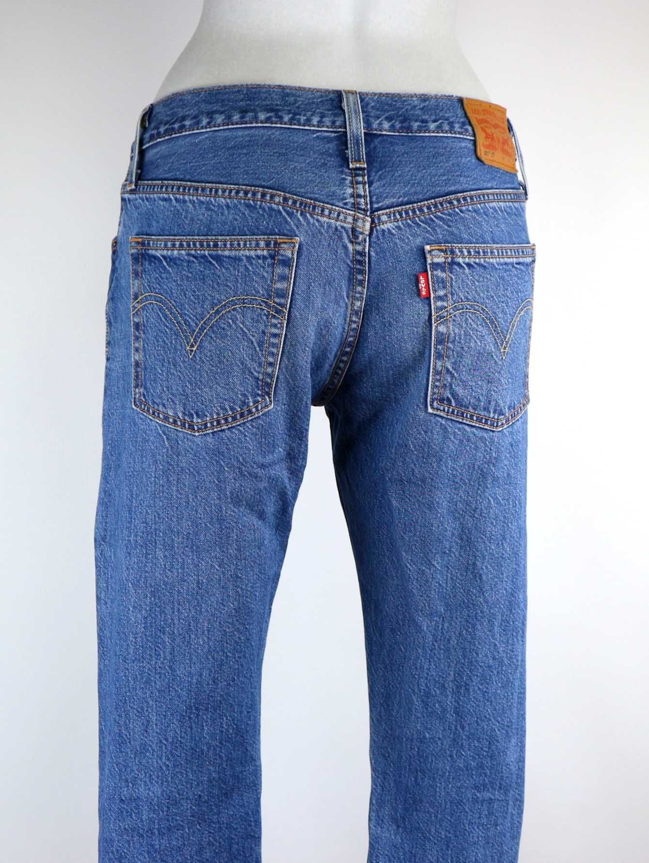 Levis 501 CT spodnie jeansy 7/8 boyfriend W26 L34 pas 2 x 40 cm