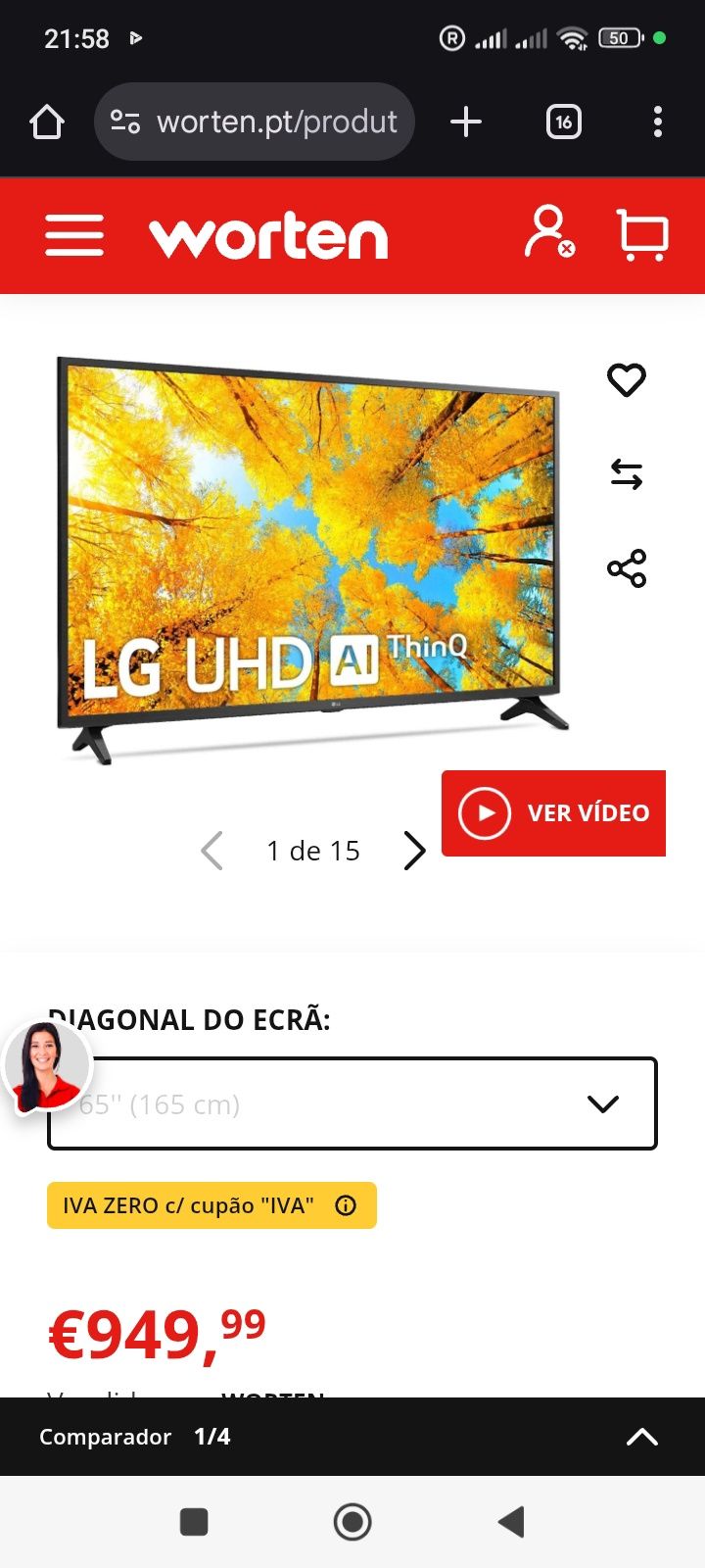 Tv LG 65" 4k  como nova