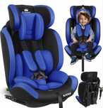 Fotelik samochodowy isofix 5-punktowe pasy 9-36kg niebieski czarny