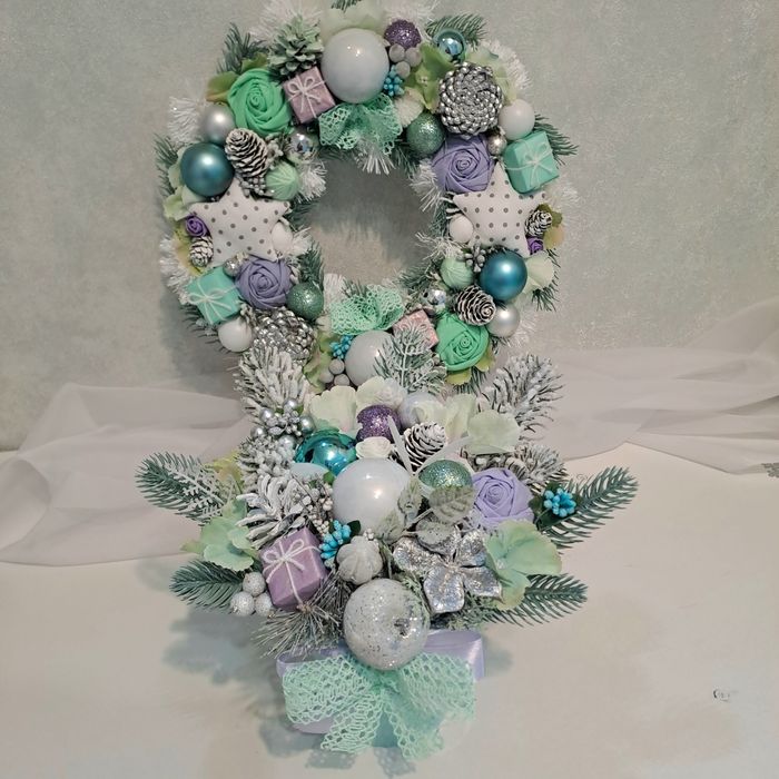 Вінок на двері, рождественский венок, подсвечник новорічний вінок