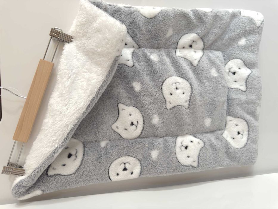 Ліжко/килимок для собак і котів, сірий з ведмедиками