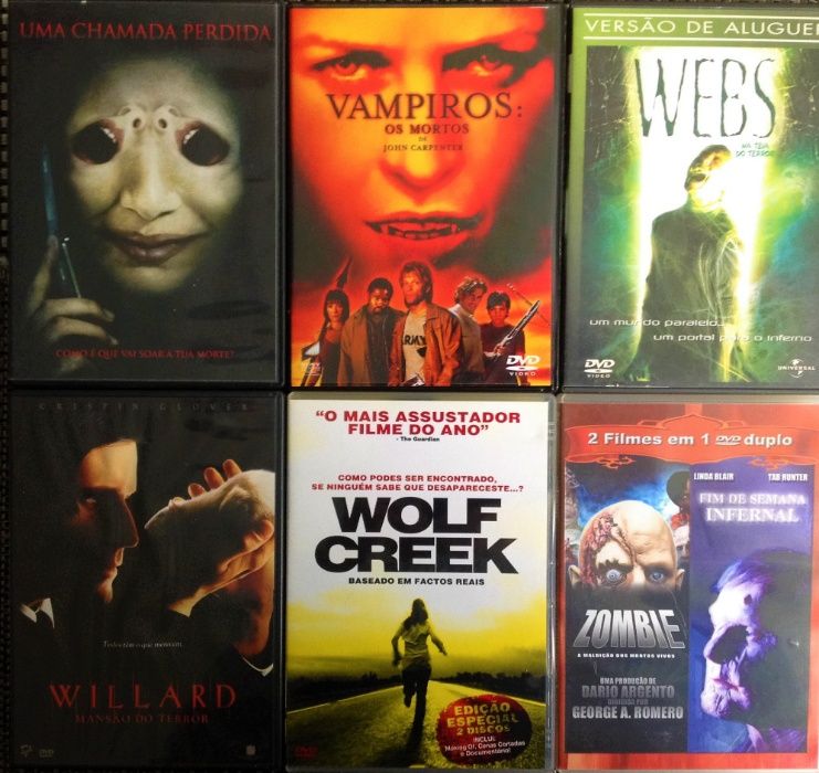 36 DVDs - TERROR - Raros - Muito Bom  Estado