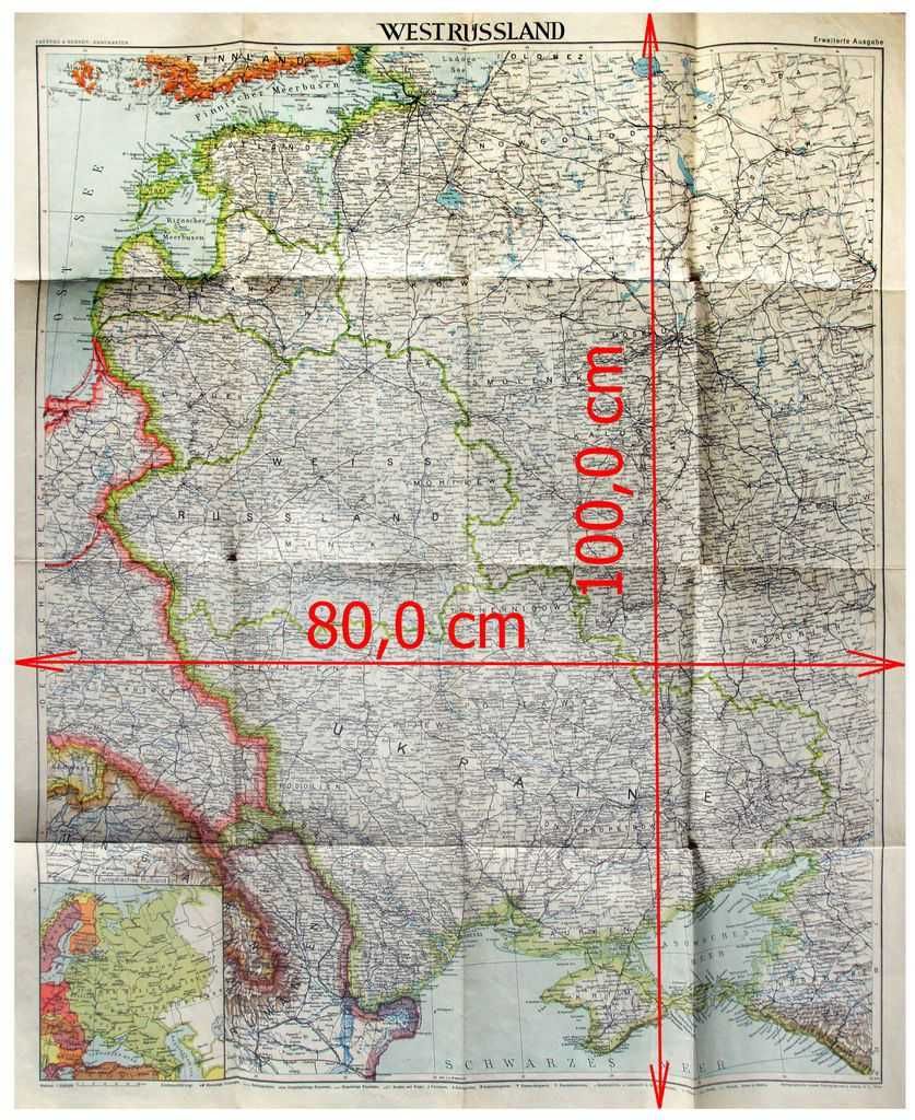 Мапа карта Західна частина Росії 1941 Freytag-Berndt Австрія