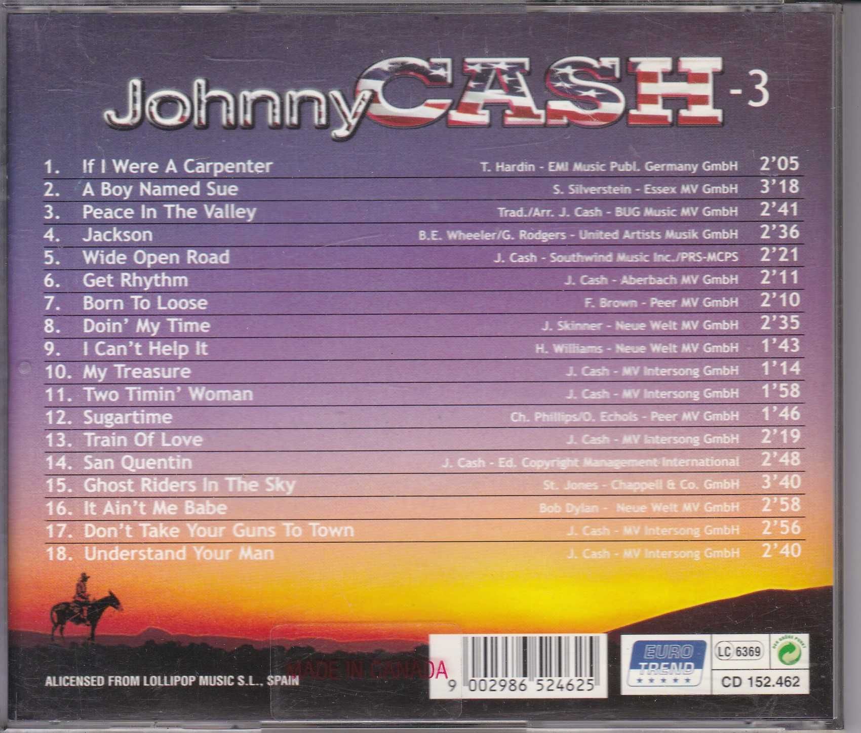 Johnny Cash - VOL . 3 . CD .