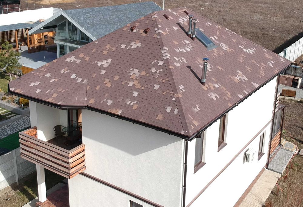 Битумная черепица Акваизол Акцент Горячий шоколад Гарантия 35 лет