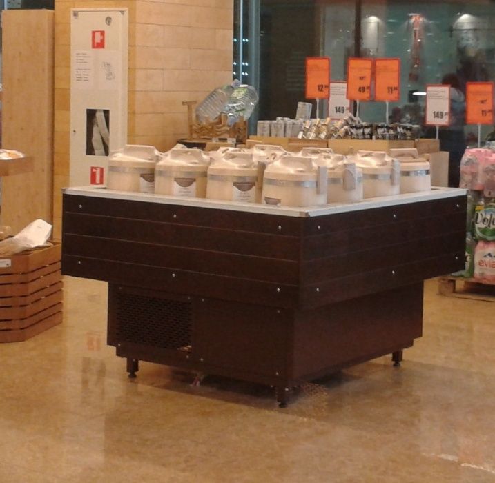 Вітрина для викладення риби на льоду, вітрина для магазину, вітрина