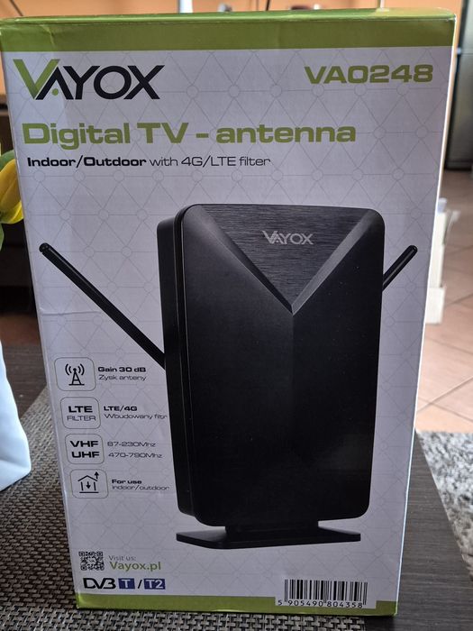 Antena pokojowa/zewnętrzna ze wzmacniaczem DVB-T/T2 Vayox