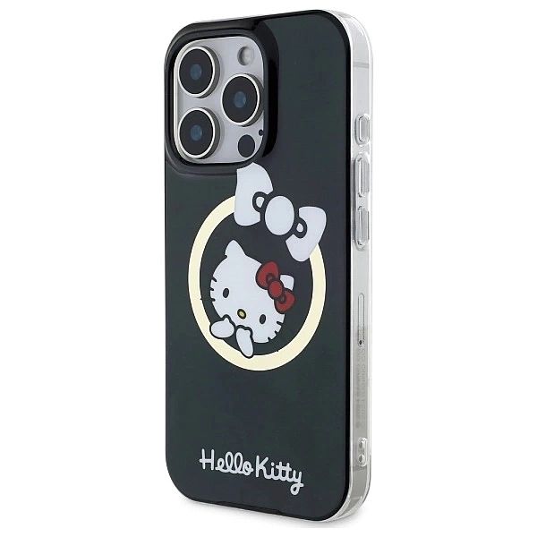 Etui Hello Kitty IML Fun bow Magsafe na iPhone 16 Pro Max - czarne