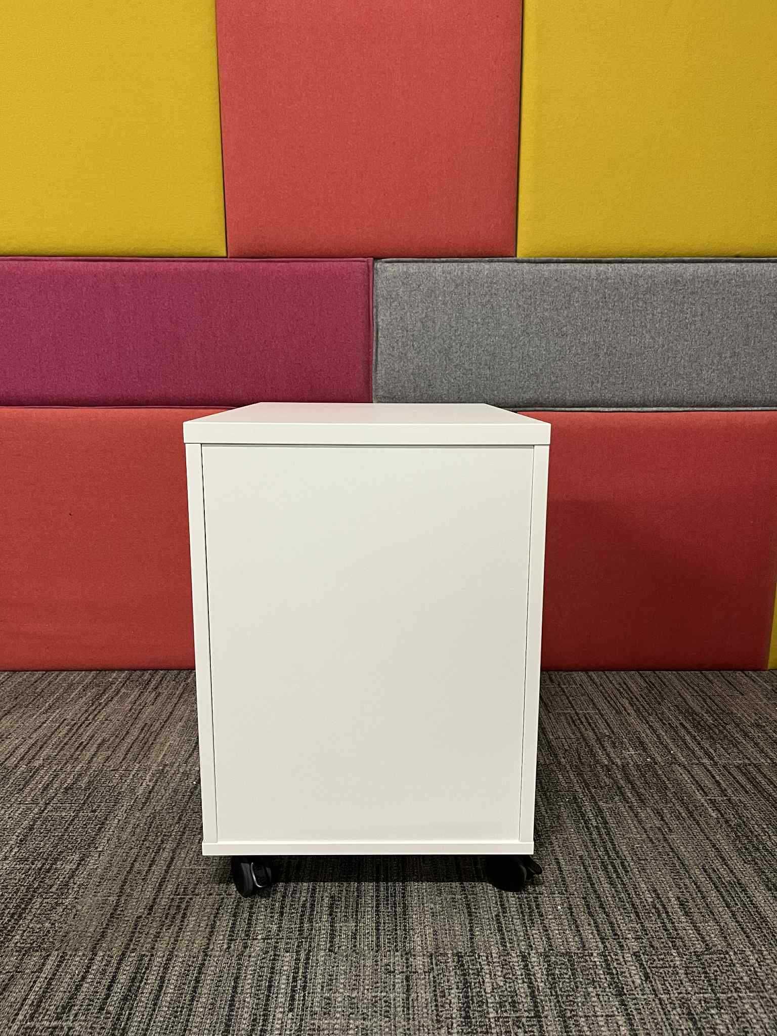Kontenerek podbiurkowy szafka pomocniki biurowe biały 62,5x43x60