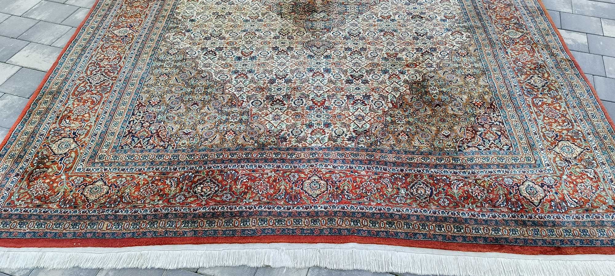 Dywan wełniany perski tkany ręcznie 362 x 256 cm wełna