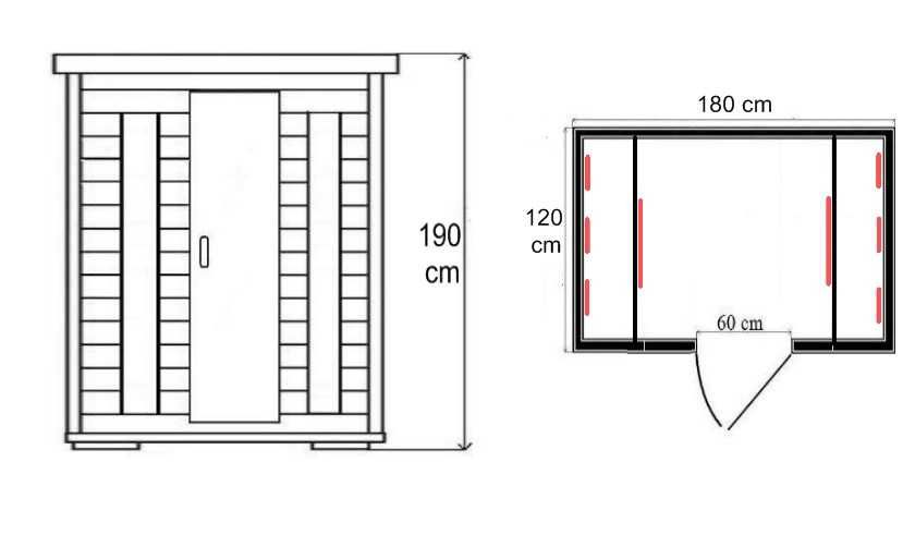 Sauna Infrared Ravenna promienniki ceramiczne 4 osobowa