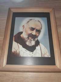 Święty Ojciec Pio z Pietrelciny piękny duży obrazek obraz 46x36