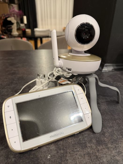 Cybex Priam Dark Spring Blossom 4.0 Platinum zestaw z niania Motorola