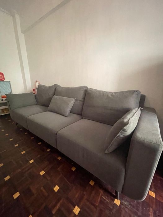 Sofá 3 lugares - Cinzento