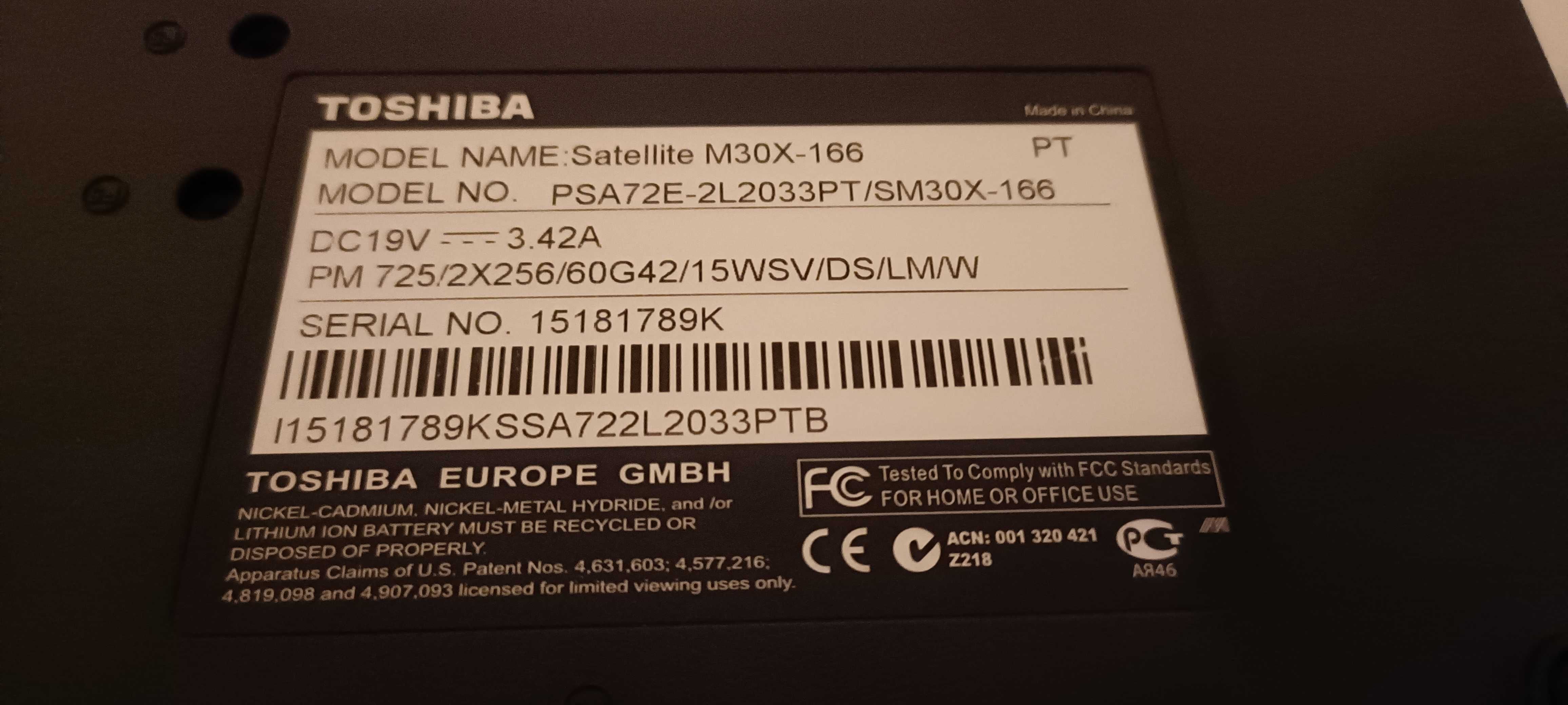 Portátil Toshiba Satellite M30X-166