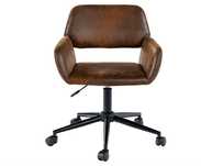 FURNITURE DREAM Krzesło biurowe w stylu vintage z zamszu