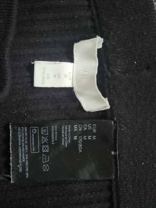 Prążkowane, czarne spodnie - H&M