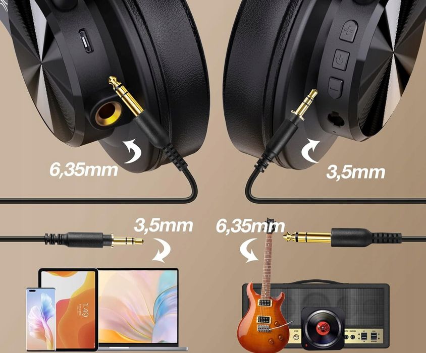 Słuchawki Bluetooth i Przewodowe 2 w 1 Fusion A70 DJ HiFi 40h OneOdio