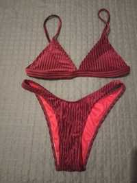 Bordowe bikini w rozmiarze S