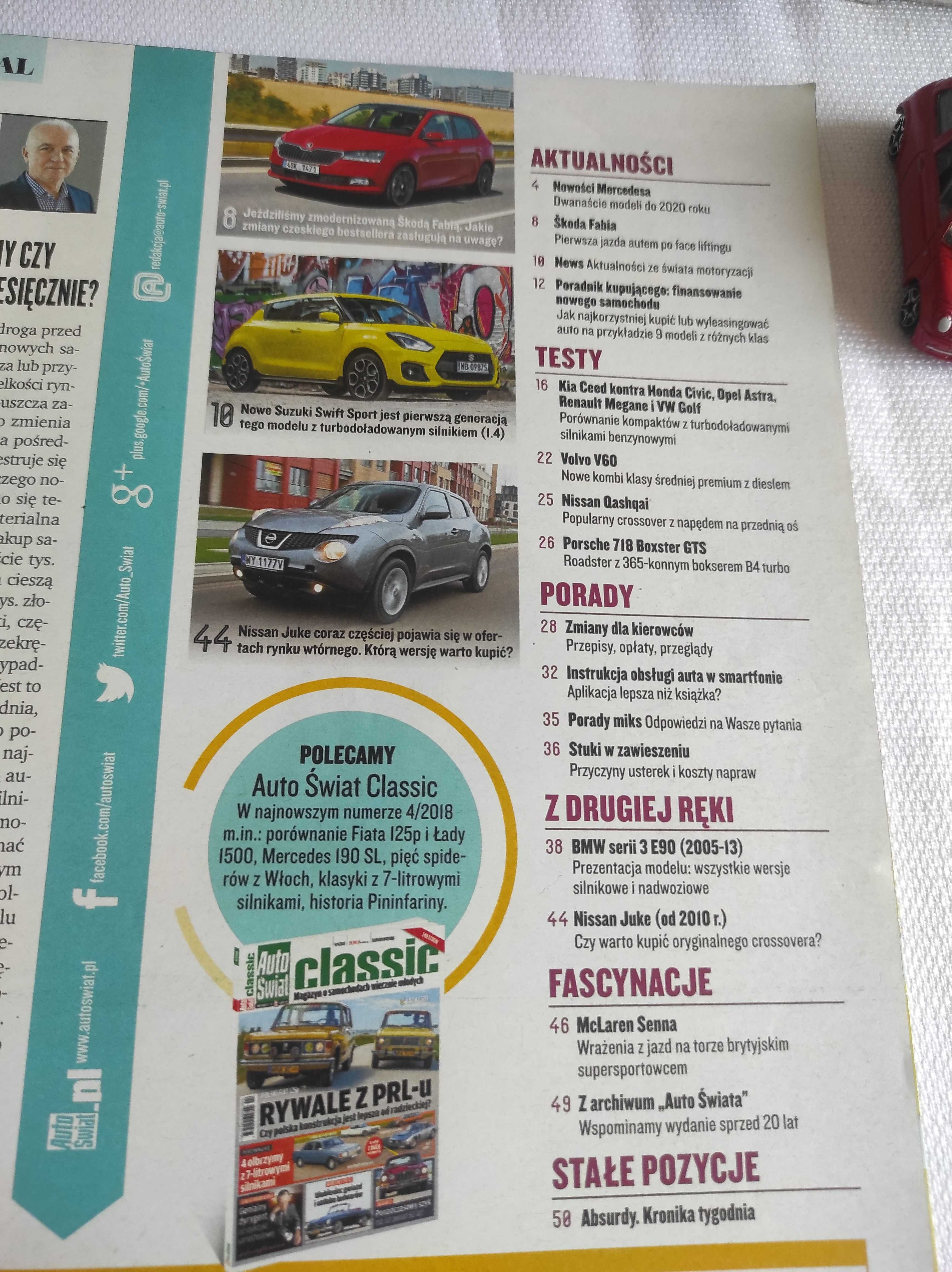 Czasopismo Auto Świat WYSZUKAJ POJAZD 34/2018 V60 718 McLaren Fabia