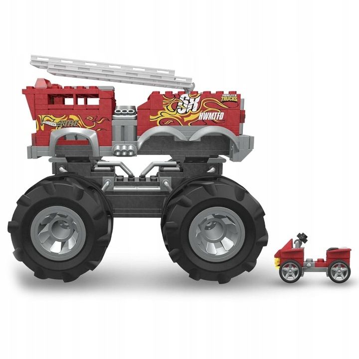 Hot Wheels Klocki Mega Bloks Monster Truck Strażacki 5-alarm + Łazik A