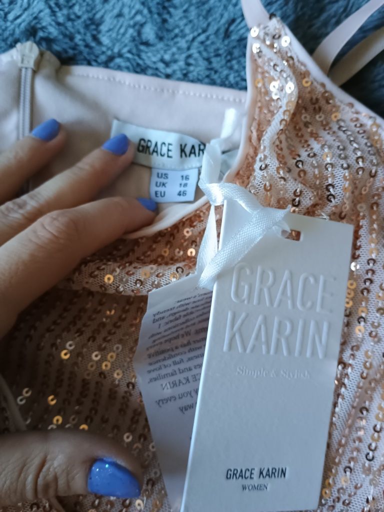 Sukienka koktajlowa w cekiny Grace Karin