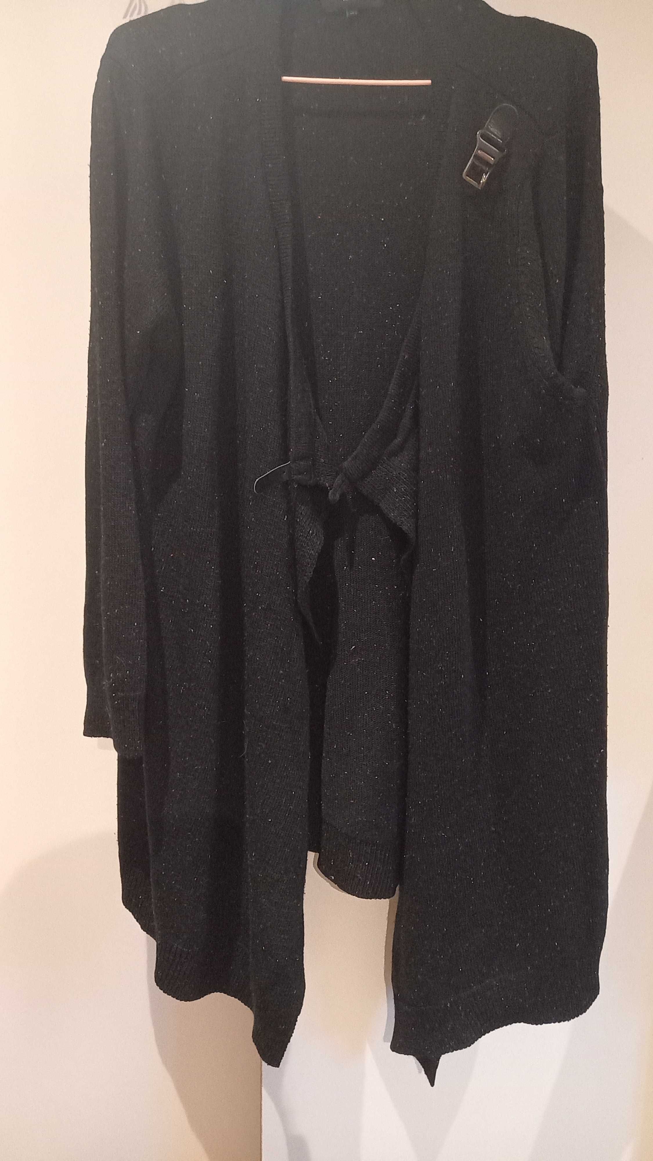 Casaco preto com ligeiro mesclado colorido, comprido - XL - MO Edition