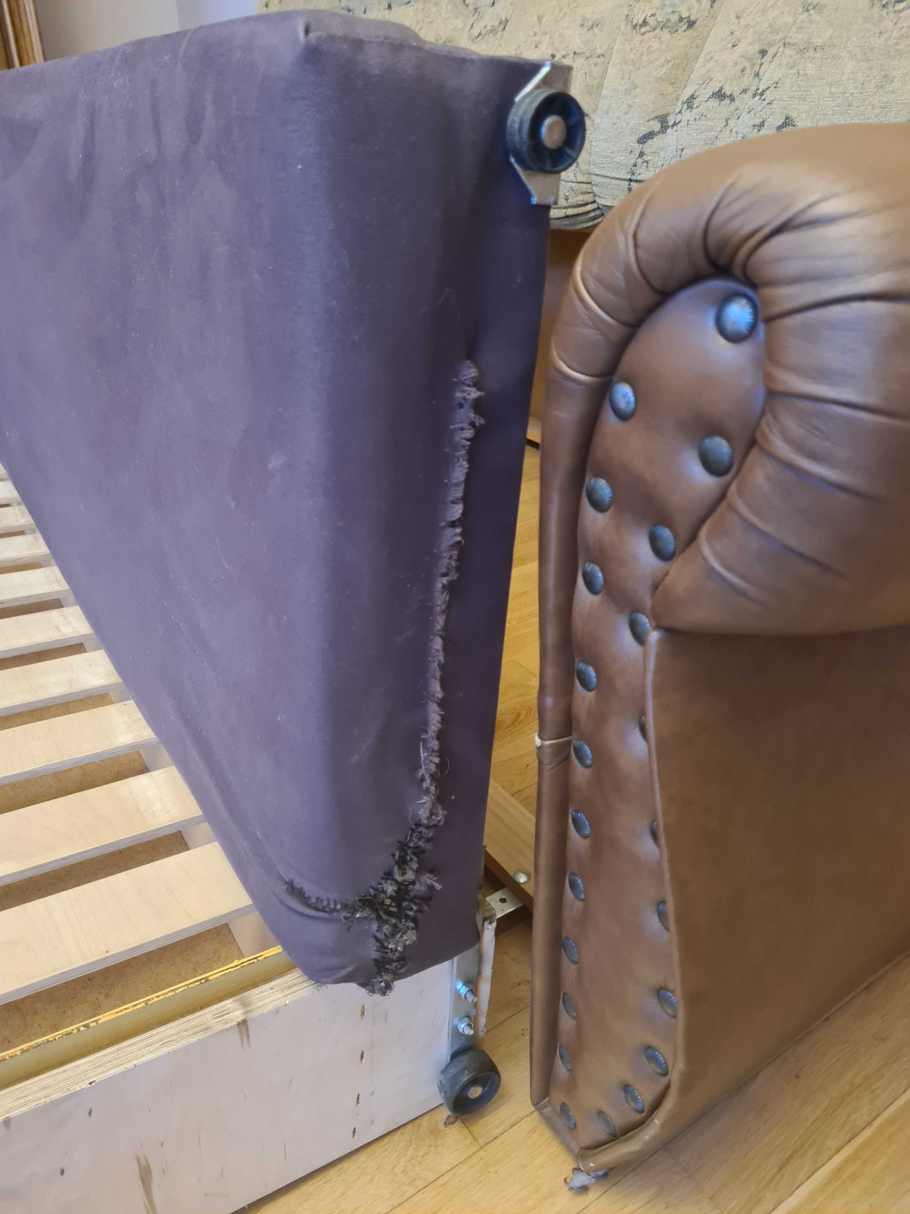Sofa skórzana rozkładana dla 2-metrowców