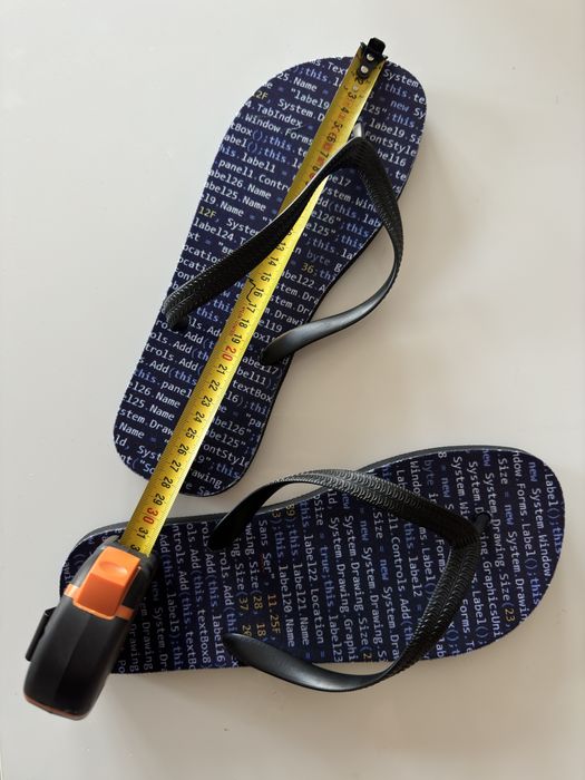 Klapki - Japonki dla programisty - Nadruk kodu