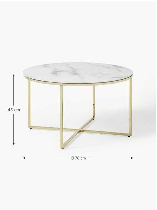 Stolik kawowy ze szklanym blatem o wyglądzie marmuru Antigua(Westwing)