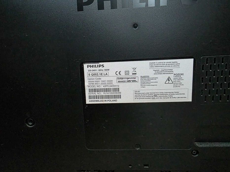 Telewizor TV LCD Philips 42" cale cali model: 42PFL5405H/12 czarny