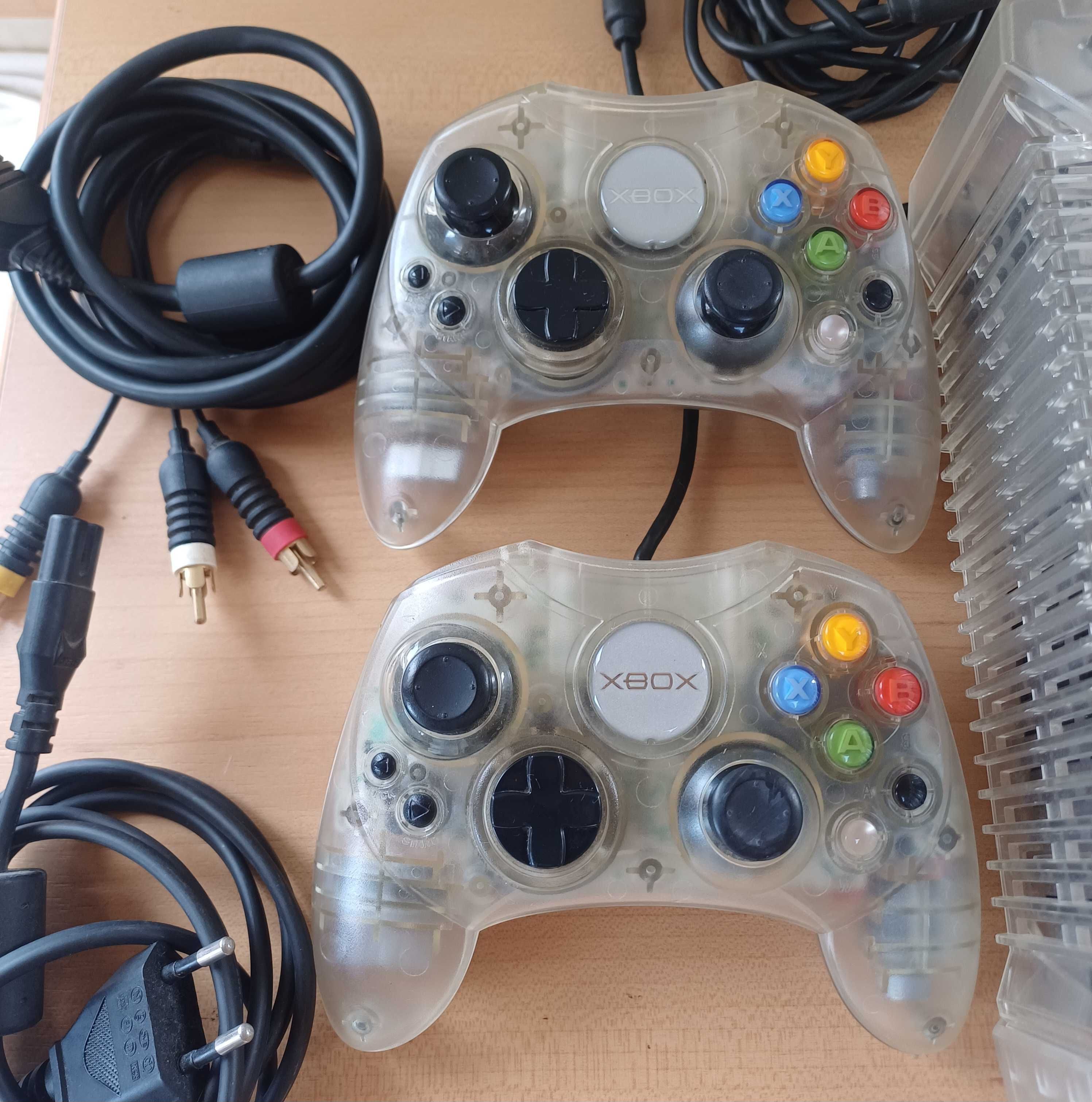 Xbox Crystal Clássico  Consola +2 Comandos