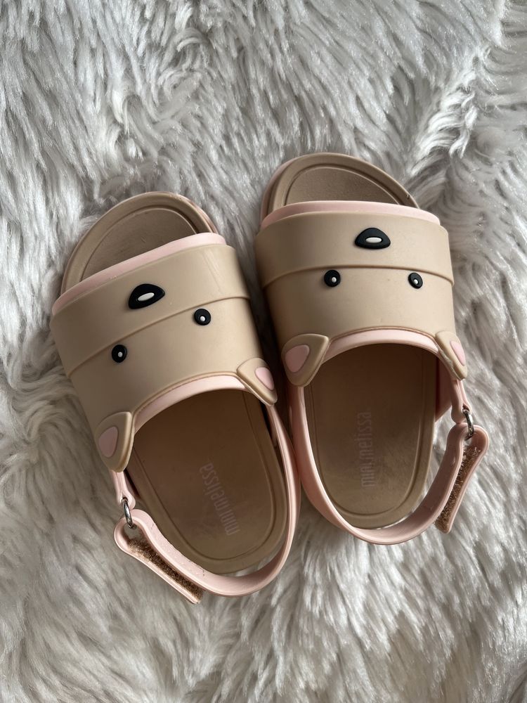 Sandały sandałki beach slide Mini Melissa pachnące 22/23 misie boho