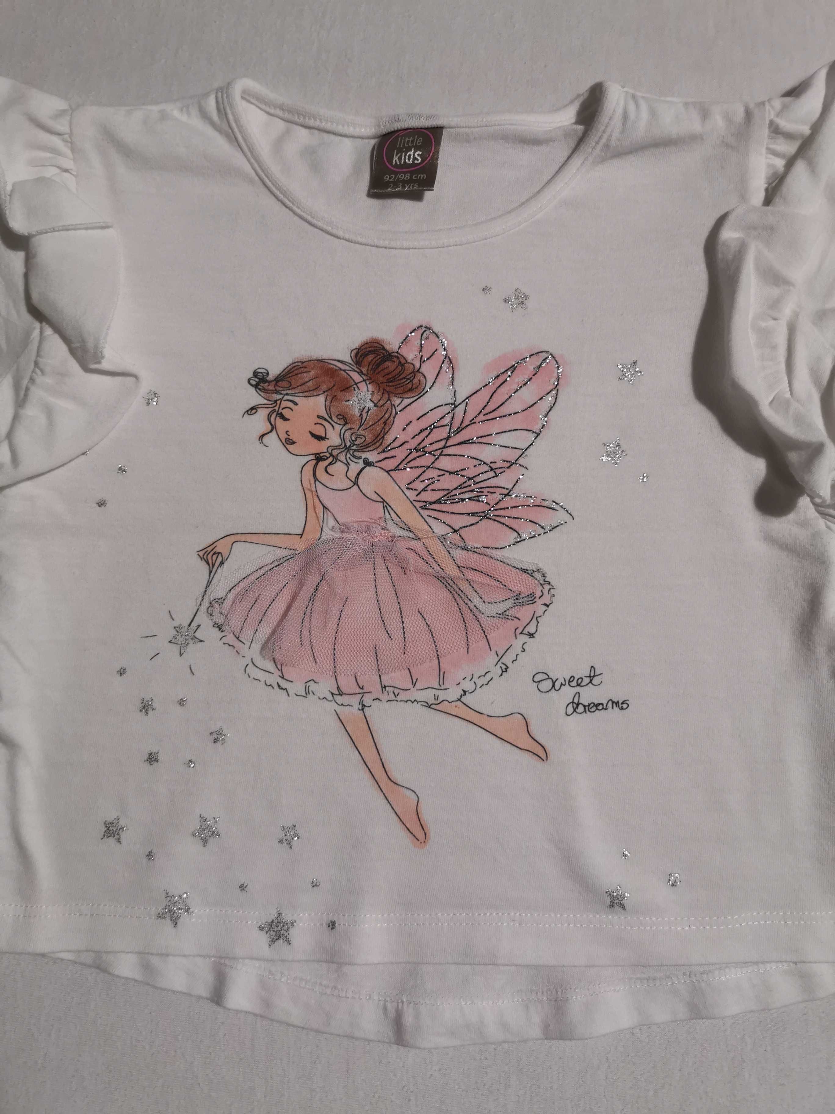 Dziewczęca piżamka aplikacja wróżki, rozmiar 92