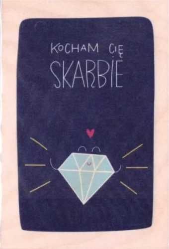 Drewniana kartka Walentynkowa - Kocham Cię Skarbie