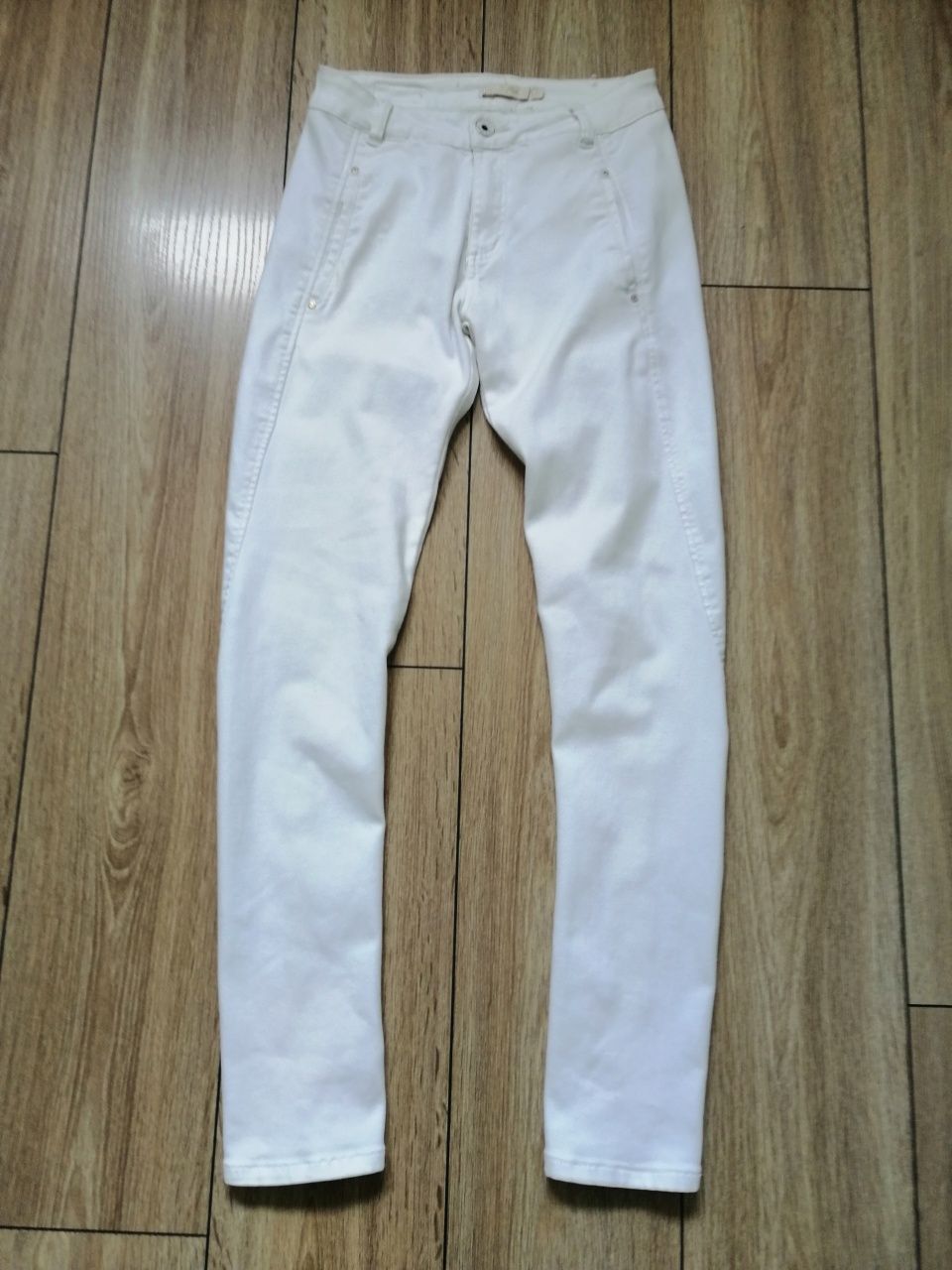 Spodnie białe jeans cotton 8 /36