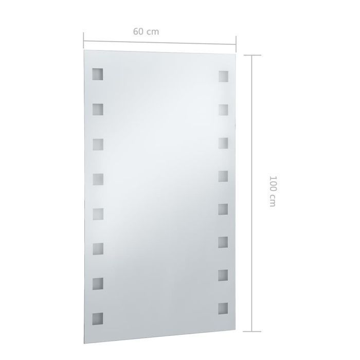 Vidaxl Ścienne Lustro Łazienkowe Z Led, 60 X 100 Cm