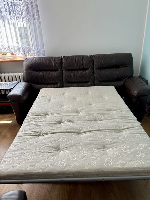 Zestaw wypoczynkowy skórzany – kanapa + 2 fotele (relax)
