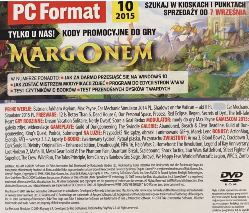 Gry CD-Action 2x DVD nr 247: Max Payne, Batman: Arkham Asylum