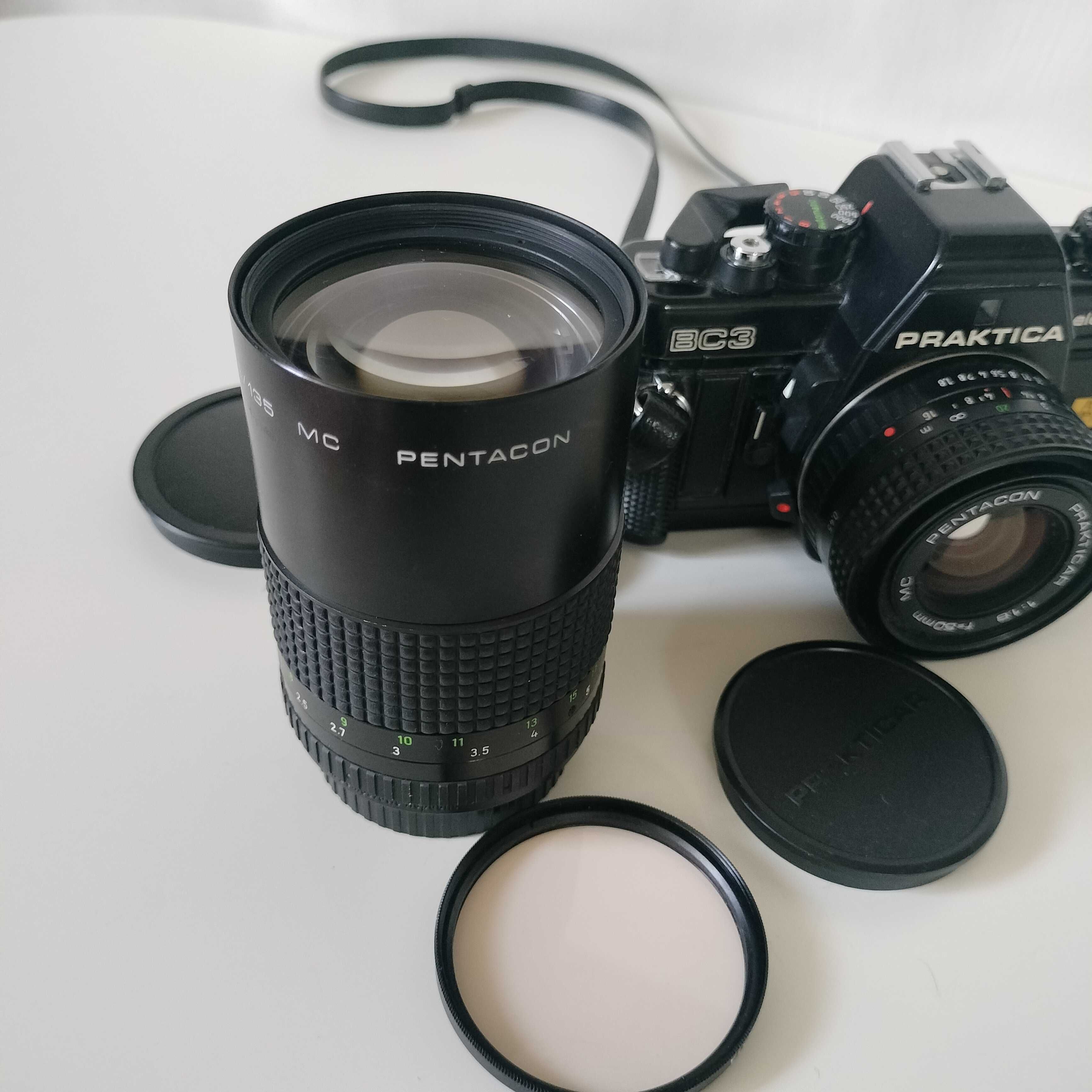 Praktica BC3 Pentacon Prakticar1.8/50 MC 50mm 1.8 135mm 2.8