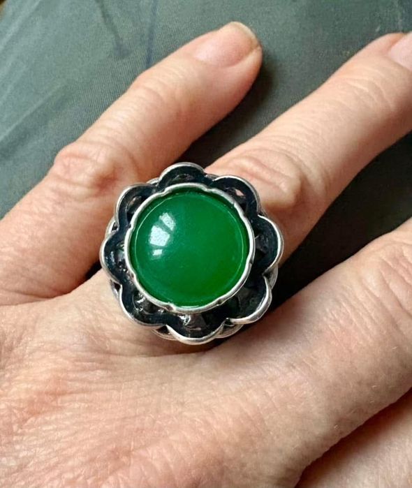 Stare srebro PRL stary srebrny pierścionek Warmet ? kopułka  vintage